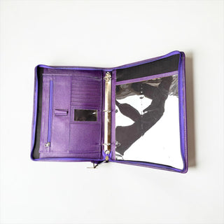 Purple tooled leather & cowhide planner