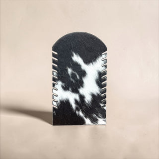 Black all cowhide necklace display