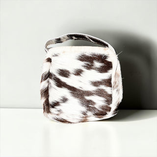 Brown all cowhide makeup bag