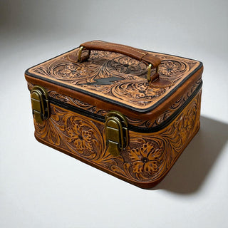 Lightning tooled leather jewelry box
