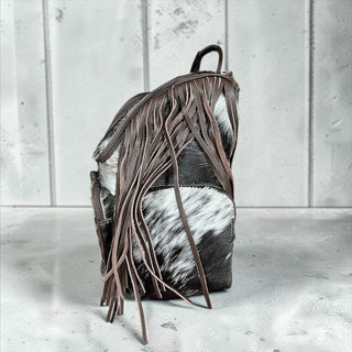 All cowhide fringe backpack