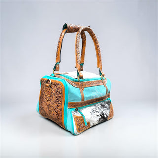 Turquoise BootStitch duffle bag