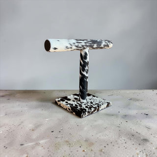 All black cowhide bracelet display