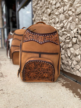 Burn Leather & Tooled Backpack