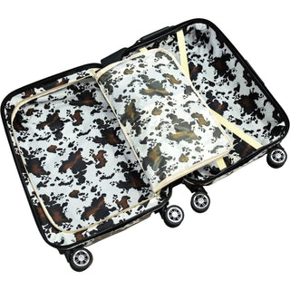Cowprint luggage rolling suitcase