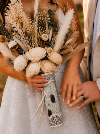 Light pink cowhide bouquet wrap