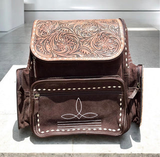 Chocolate suede BootStitch backpack