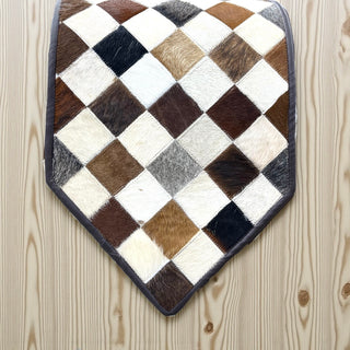 Patchwork cowhide table runner