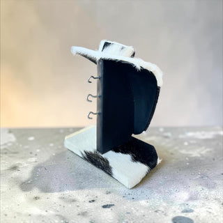 Black/white all cowhide necklace display (u08)