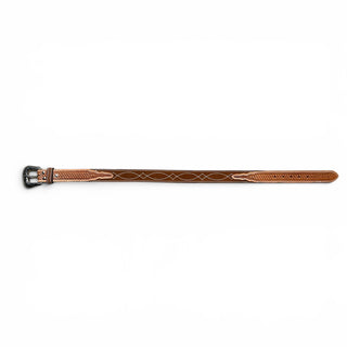 Tan BootStitch suede tooled leather belt