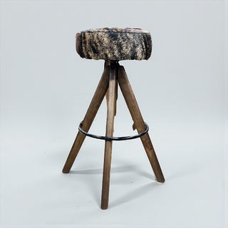 Tall brindle cowhide stool