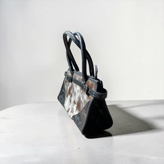 Black cowhide shoulder bag