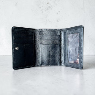 Black tooled leather wallet