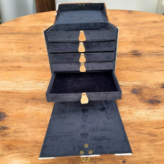 Brown marble cowhide jewelry box