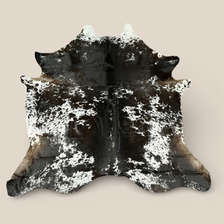 7-8’ salt pepper cowhide rug (n16)