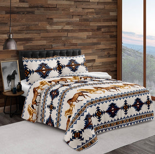 3pc Mustang running Sherpa blanket