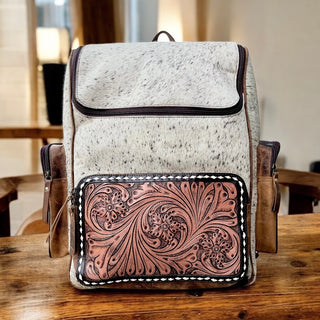 Sarah Tooled & cowhide Backpack