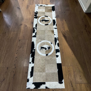 7x2’ buffalo cowhide patchwork