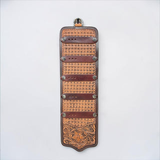 Floral Tooled leather buckle holder