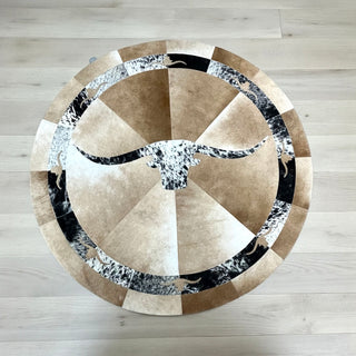 5x5’ longhorn cowhide patchwork rug