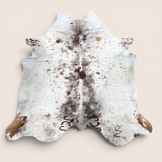 7.6h x 6.6w ft salt pepper cowhide rug (p14)