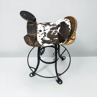 Cowhide saddle chair