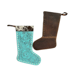 Turquoise Christmas stockings