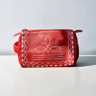Red BootStitch toiletry bag