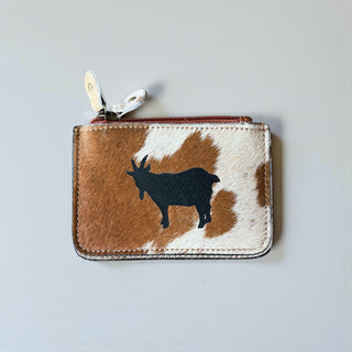 Goat cowhide coin pouch