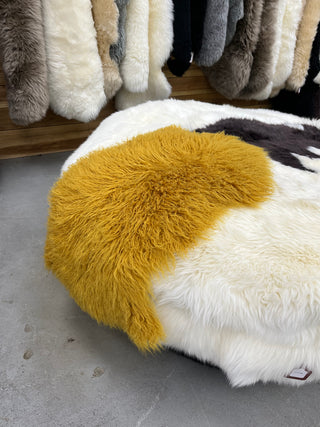 3x2ft Mustard Tibetan lambskin