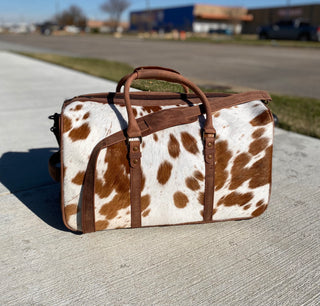 Cowhide & Leather Rolling Luggage Duffle