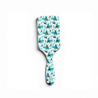 Turquoise Cowprint hairbrush