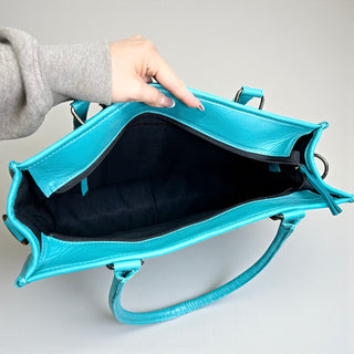 Tan leather tote bag