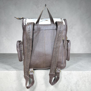 Brown cowhide backpack