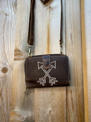 Arrows Rustic Leather All Tooled Leather Crossbody