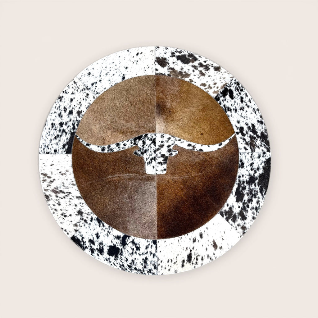 3x3’ Longhorn cowhide patchwork rug – Western Linens