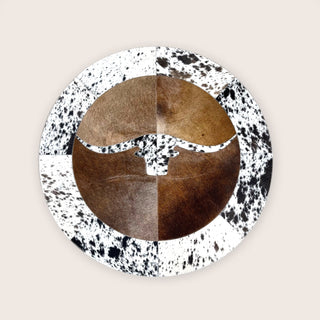3x3’ Longhorn cowhide patchwork rug