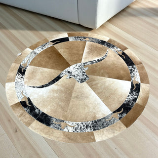 5x5’ longhorn cowhide patchwork rug