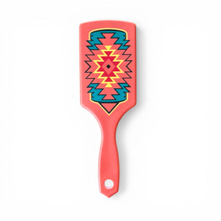 Orange Aztec hairbrush