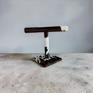 Brown all cowhide necklace display