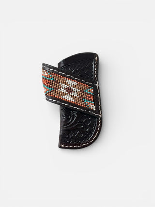 Brown tooled leather sheath