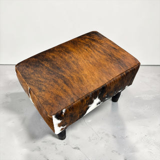 Brindle genuine cowhide ottoman