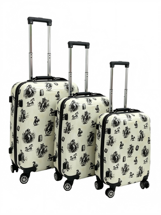 Barrel racing luggage rolling suitcase