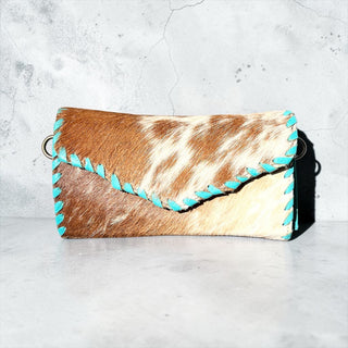 Turquoise all cowhide wallet
