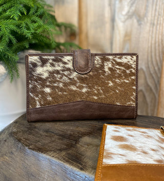 Brown Cowhide & Leather Women's Wallet