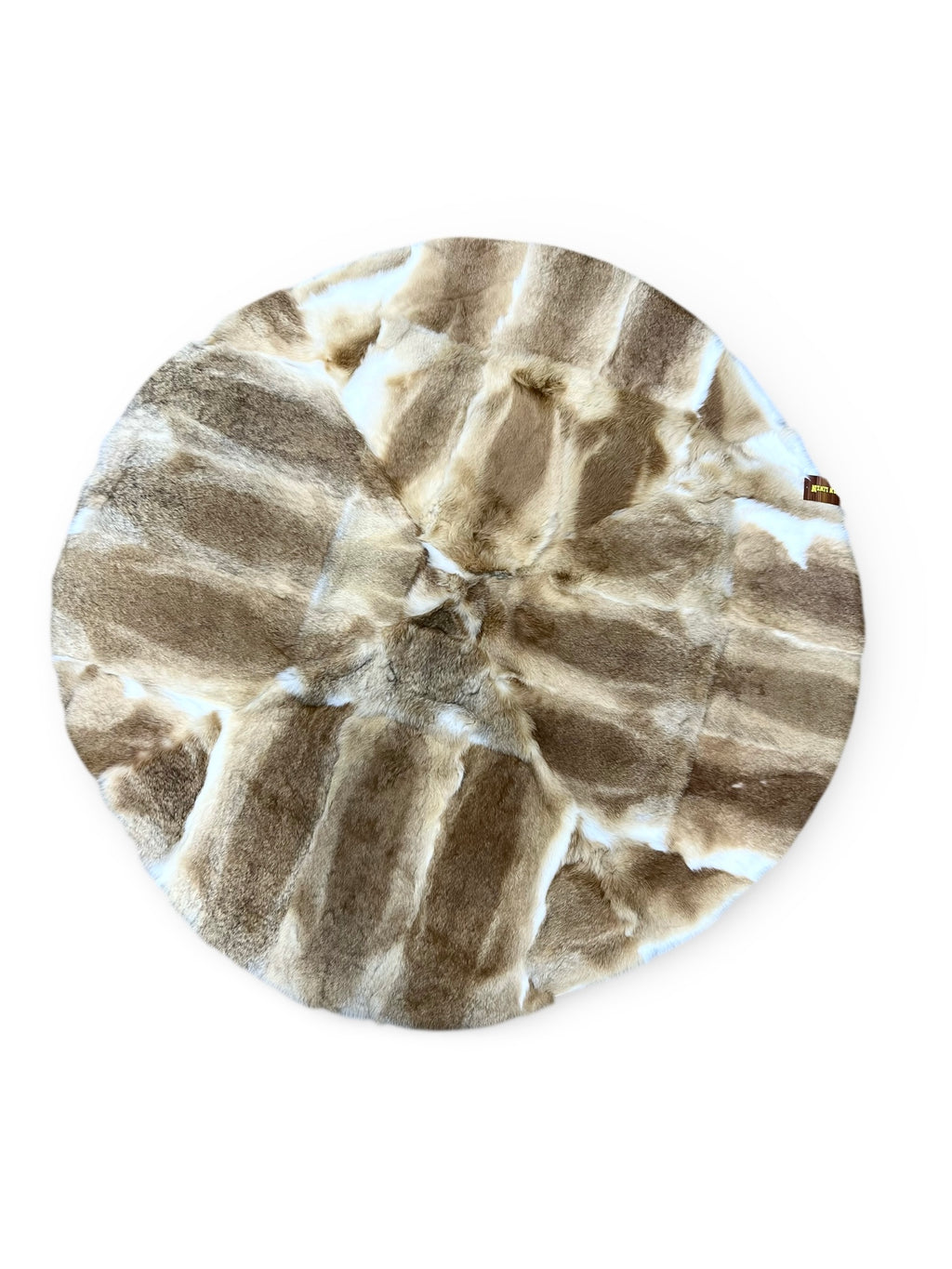 4x4’ tan designer rabbit round carpet – Western Linens