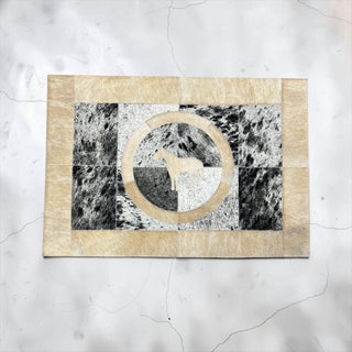 2x3ft horse cowhide patchwork doormat