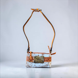Tan buckle crossbody kids bag