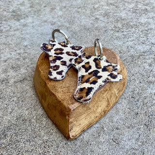 Animal Print Cowhide Keychains 10 pcs