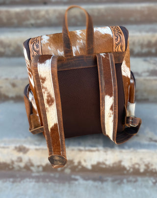 Tan Tooled Backpack